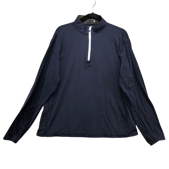 Greyson Other - Greyson Quarter Zip Pullover Mens Large Navy Blue Wolf Logo Stretch Golf Top